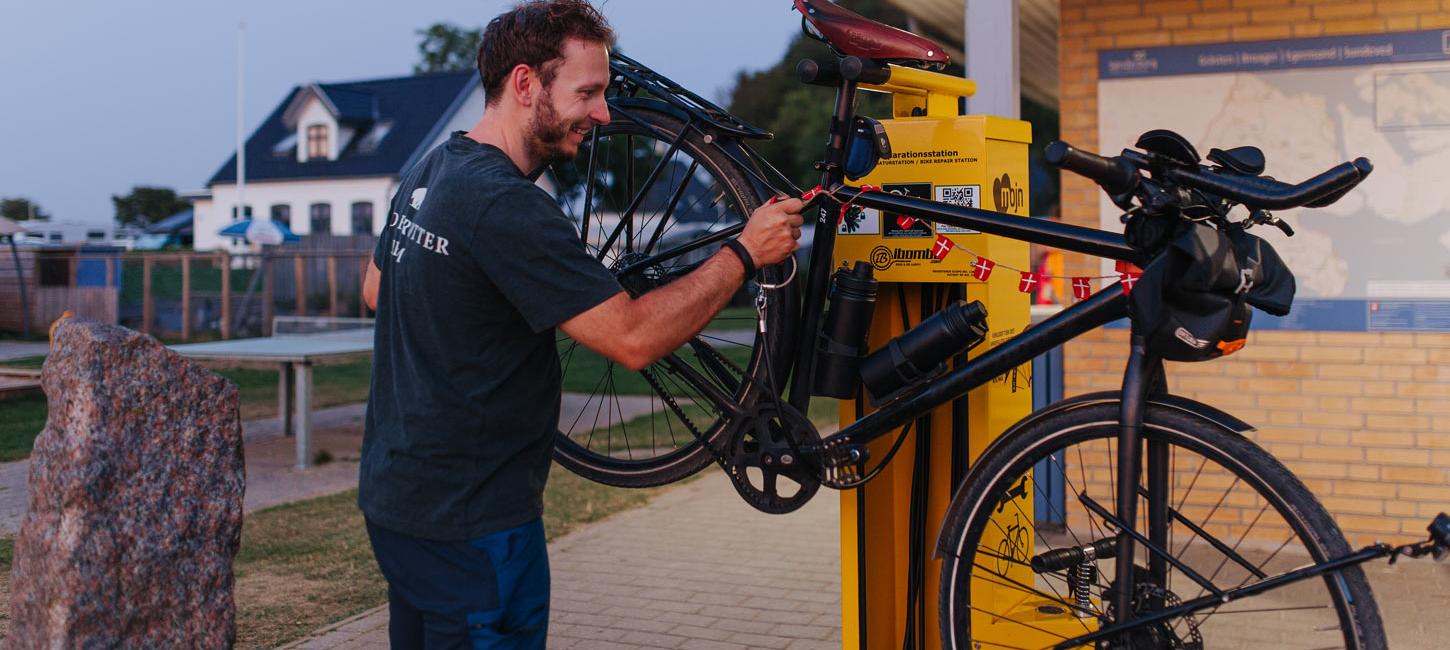 Bike Station i brug på Gammelmark Strand Camping