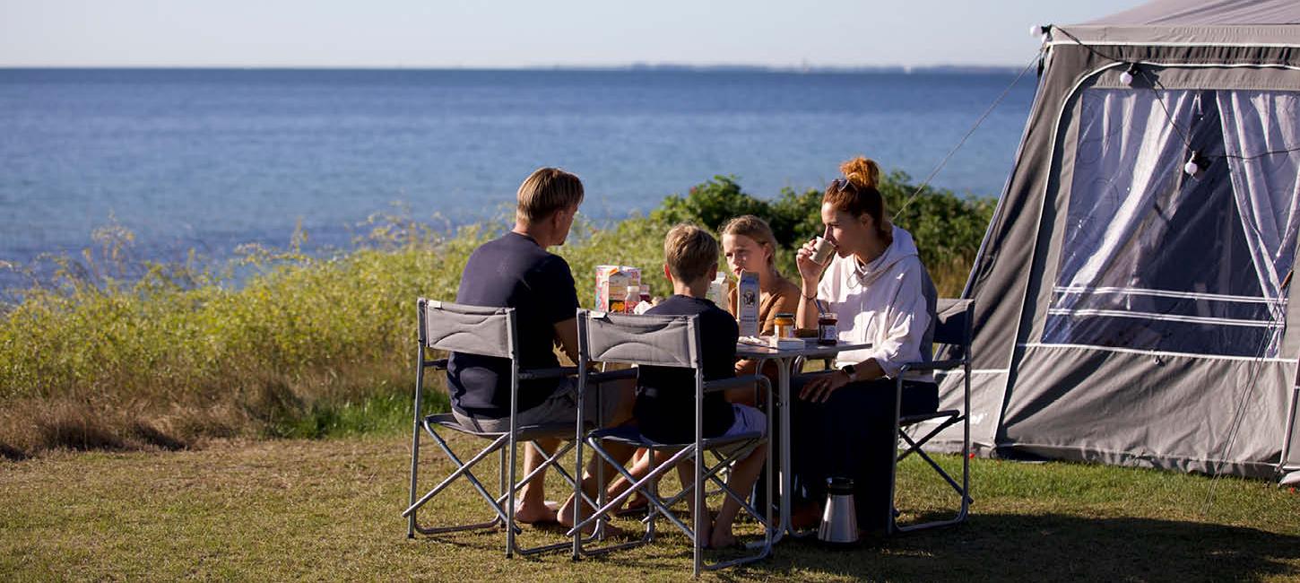 Familie på camping i Sønderjylland