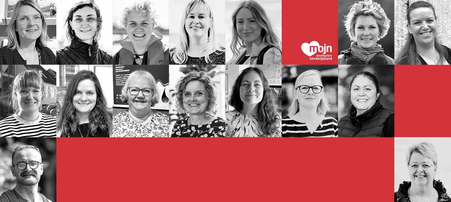Sort-hvide billeder af medarbejdere i topbillede