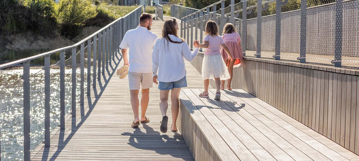 Børnefamilie på Pieren