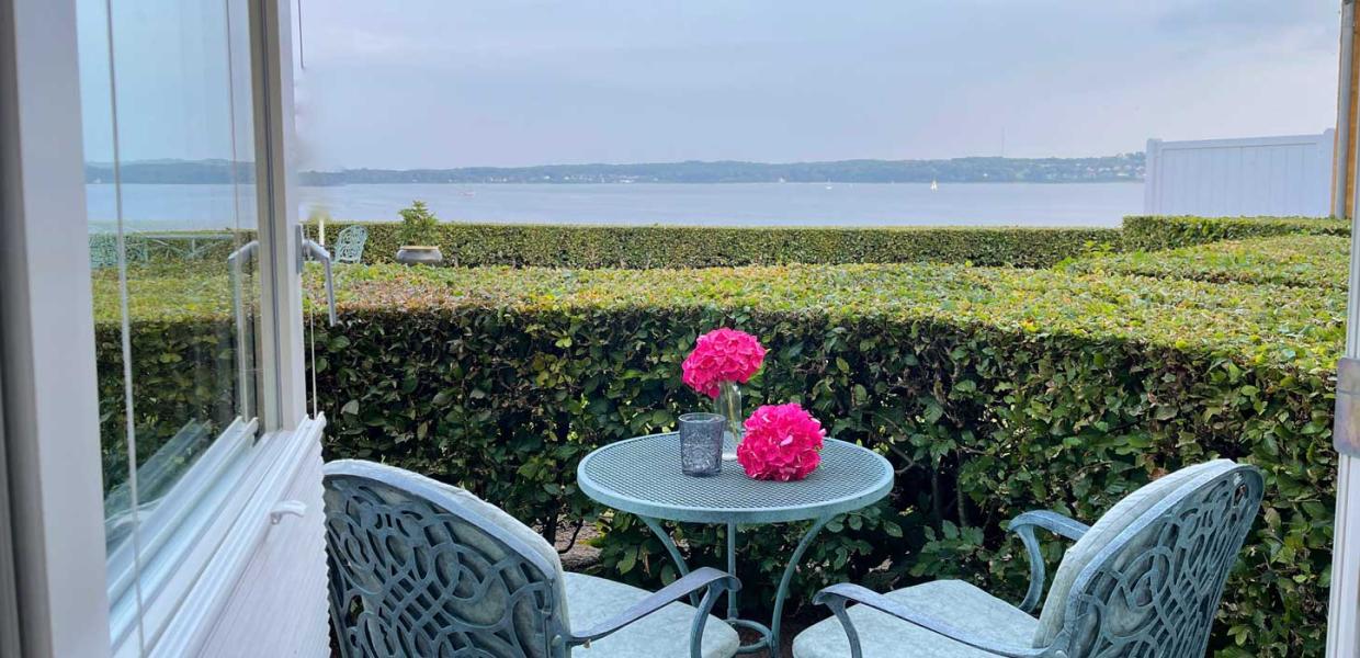 Udsigt over Flensborg Fjord fra Hotel og Restaurant Fakkelgaarden