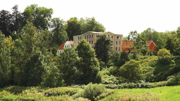 Tørning Mølle blandt træerne