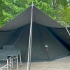 Lukket MOJN telt på Krusaa Camping