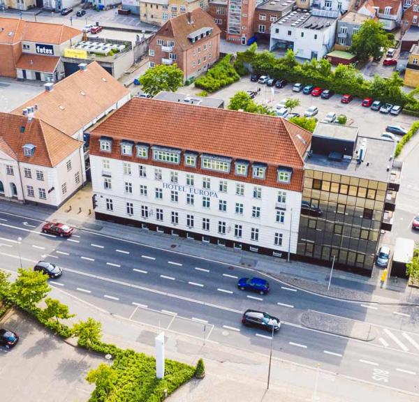 Luftfoto af Hotel Europa i Aabenraa
