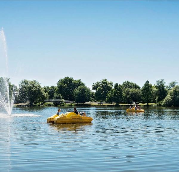 Tre vandcykler på Haderslev Dam