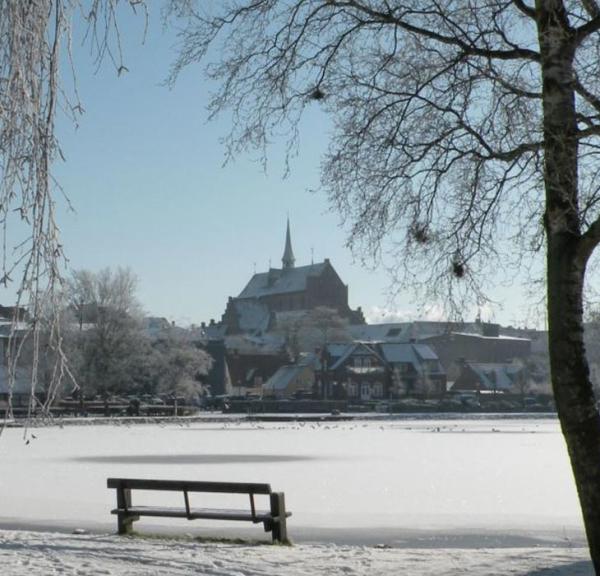 Vinterbillede af Haderslev Domkirke