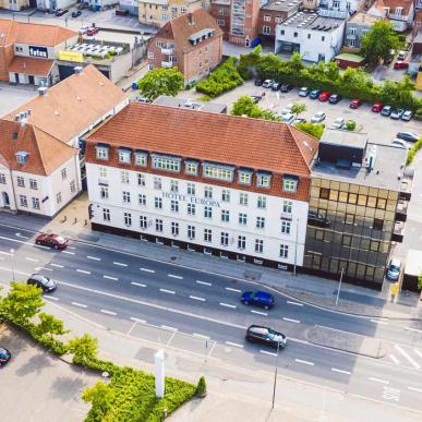 Luftfoto af Hotel Europa i Aabenraa