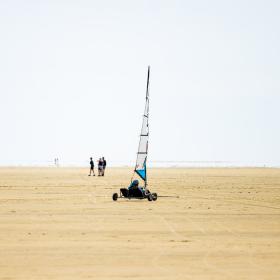 Blokarts på den brede strand på Rømø