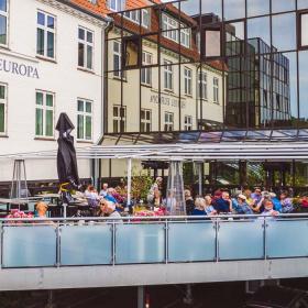 Terrassen på Hotel Europa i Aabenraa